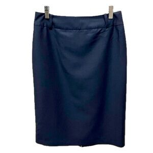 Luisa Spagnoli wool blend skirt, lightweight, lined, dark blue, EU 42 US 10